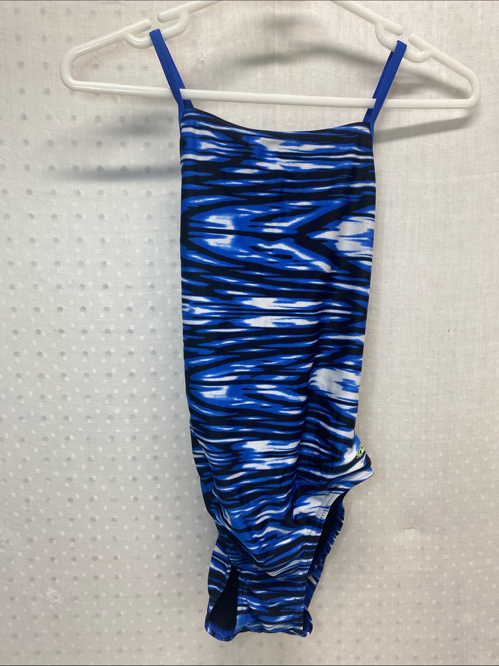 Speedo Pro LT Blue and White Wave-Print One-Piece Swimsuit Size 10 NEW